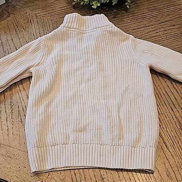 Boys quarter zip sweater sherpa collar 5/6 cream white New Condition - Picture 8 of 9